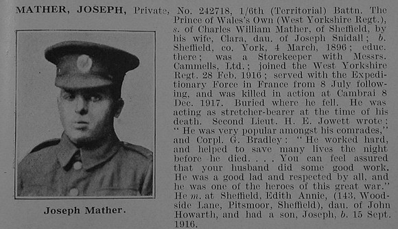 Mather J Pte 6th West Yorkshire Regiment Obit De Ruvignys Roll Of Honour Vol 3