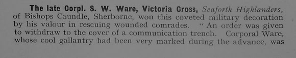 Ware S W Cpl VC Seaforth Highlanders Part 1