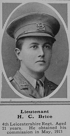 Brice H C Lt 4th Leicestershire Regiment The Sphere 7th Aug 1915