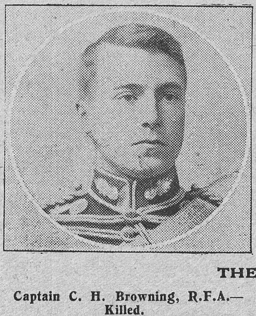 Browning C H Captain Royal Field Artillery The Graphic 4th Sep 1914
