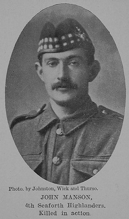 Manson J Pte S/3249 8th Seaforth Highlanders The Sword Of The North Highland Memories Of The Great War - Dugald MacEchern