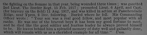 Martin P M Captain 11th Border Regiment Obit Part 2 De Ruvignys Roll Of Honour Vol 4