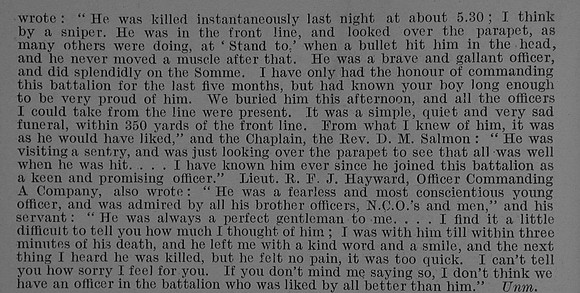 Skyrme R E E 2nd Lt 3rd Attd 1st Wiltshire Regiment Obit Part 2 De Ruvignys Roll Of Honour Vol 3