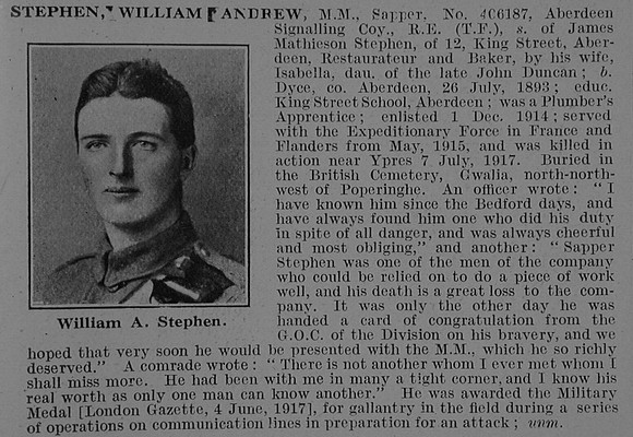 Stephen W A Sapper MM 406187 Royal Engineers Obit De Ruvignys Roll Of Honour Vol 3