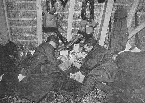 British Soldiers Writing Home
