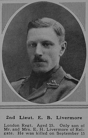 Livermore E B 2nd Lt 24th London Regiment The Sphere 30th Dec 1916