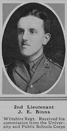 Binns J E 2nd Lt 5th Wilts Regt The Sphere 27th May 1916