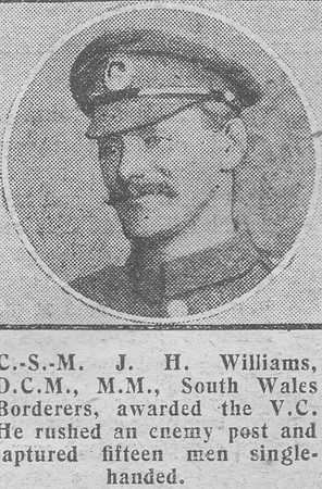 Williams J H CSM VC DCM MM South Wales Borderers The Graphic 17th Dec 1918