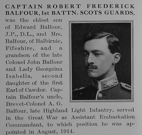 Balfour R F Captain 1st Scots Guards Obit Part 1 The Bond Of Sacrifice Vol 1