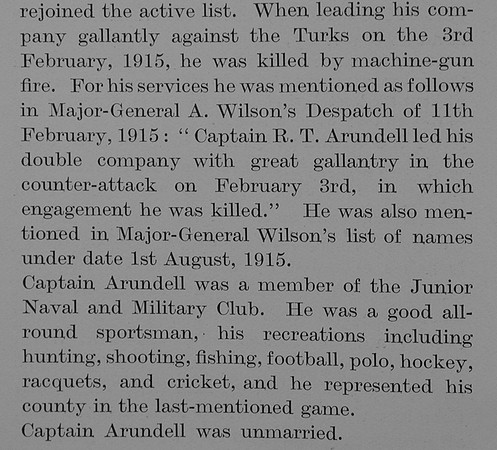 Arundell R T Captain Indian Army Obit Part 3 The Bond Of Sacrifice Vol 2