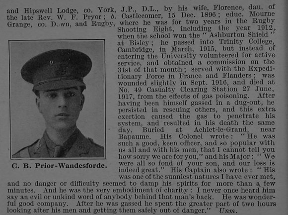 Prior-Wandesforde C B Lt 4th Yorkshire Regiment Obit Part 2 De Ruvignys Roll Of Honour Vol 4