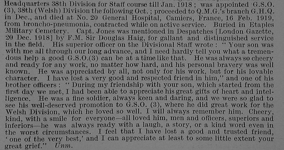 Jones A V Captain Royal Welsh Fusiliers Obit Part 2 De Ruvignys Roll Of Honour Vol 5