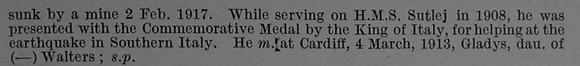 Oxenbury G E AB 7539DA H.M. Trawler Cotsmuir Royal Naval Reserve Obit Part 2 De Ruvignys Roll Of Honour Vol 4