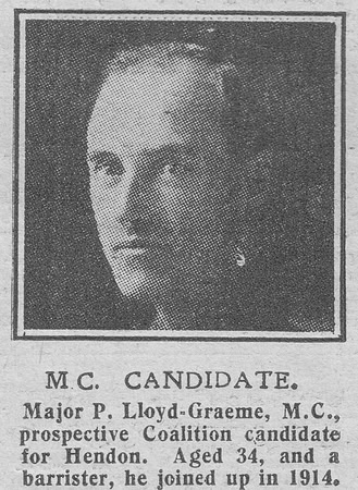 Lloyd-Graeme P Major MC 21st Kings Royal Rifle Corps The Graphic 9th Nov 1918