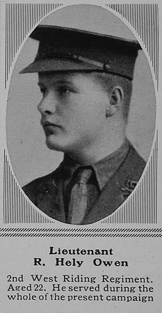 Owen R H Lt 2nd West Riding Regiment The Sphere 29th May 1915