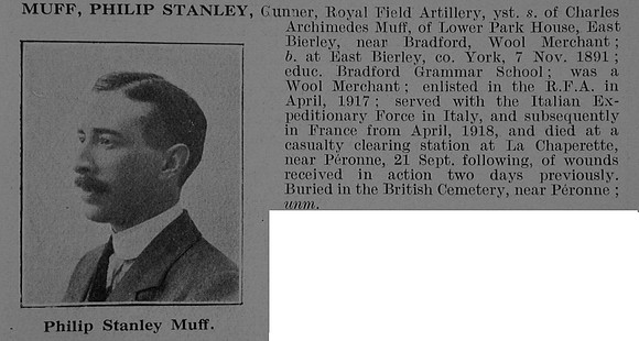 Muff P S Gnr 232915 Royal Field Artillery Obit De Ruvignys Roll Of Honour Vol 5