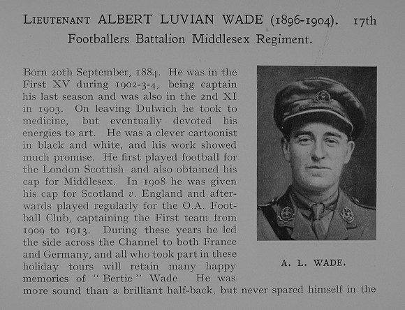 Wade A L Lt 17th Middlesex Regiment Obit Part 1 Dulwich College Roll Of Honour