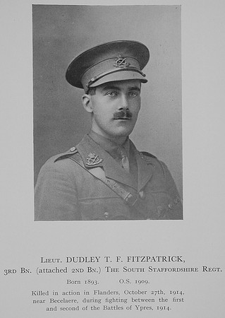 Fitzpatrick D T F Lt 2nd South Staffs Regiment