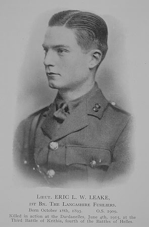 Leake E L W Lt 1st Lancashire Fusiliers