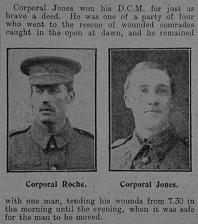 Roche R de R Cpl 409 16th London Regiment (Queen's Westminster Rifles)  & Jones T D Cpl DCM Honourable Artillery Company Part 2 The Graphic 3rd July 1915