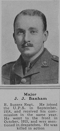 Banham J J Major 9th R Sussex Regt The Sphere 25th May 1918