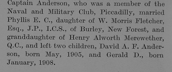 Anderson A F Captain 3rd Cameronians Obit Part 4 The Bond Of Sacrifice Vol 2