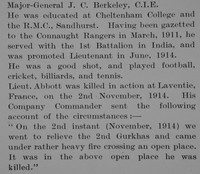 Abbott G D Lt 1st Connaught Rangers Obit Part 2 Bond Of Sacrifice Vol 1
