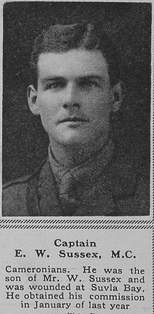 Sussex E W Captain MC Cameronians The Sphere 20th Oct 1917