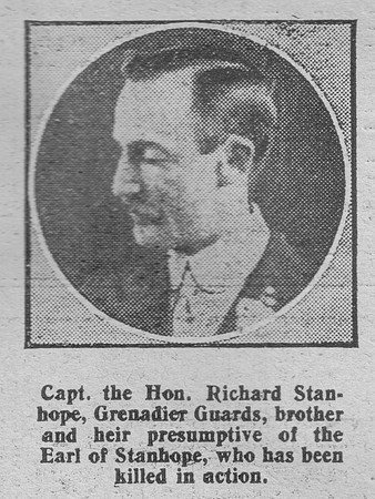 Stanhope R Captain The Hon Grenadier Guards The Graphic 25th Sep 1916
