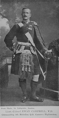 Campbell E Lt Col VD 4th Cameron Highlanders The Sword Of The North Highland Memories Of The Great War - Dugald MacEchern