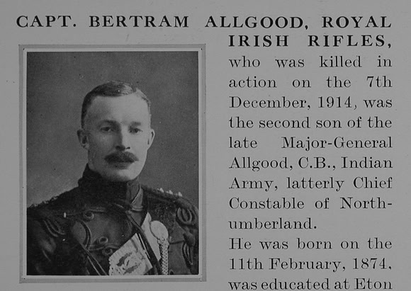 Allgood B Captain Royal Irish Rifles Obit Part 1 The Bond Of Sacrifice Vol 1