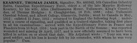 Kearney T J Sig 460342 5th Canadian Infantry (Saskatchewan Regiment) Obit De Ruvignys Roll Of Honour Vol 4