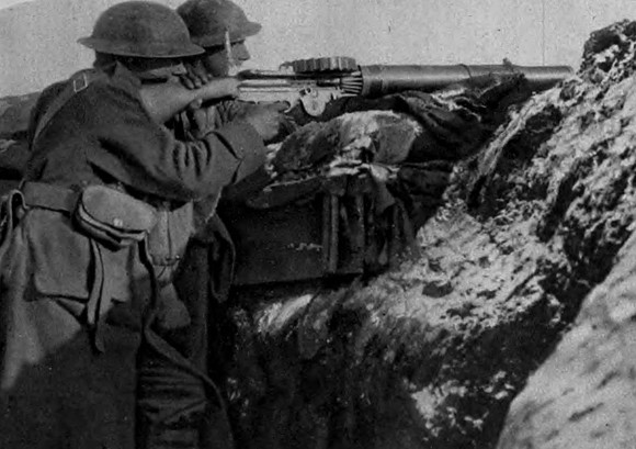 A Lewis Machine Gun On The Western Front