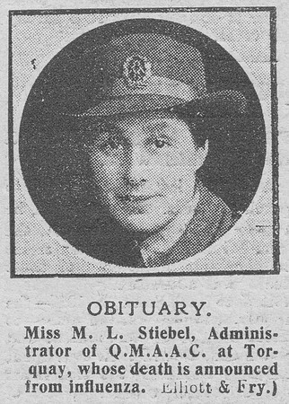 Stiebel M L Miss QMAAC The Graphic 10th Dec 1918