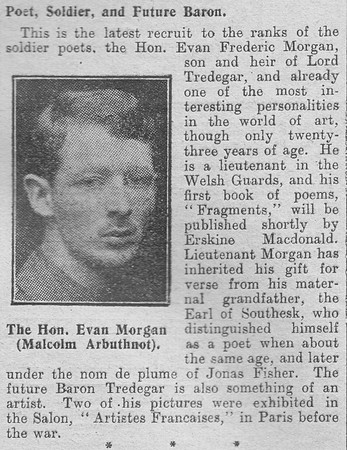 Morgan E F Lt The Hon Welsh Guards The Graphic 13th Sep 1916