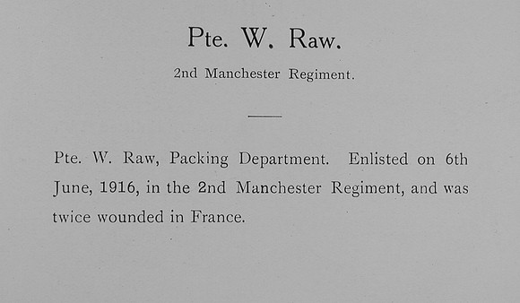 Raw W Pte 2nd Manchester Regiment Record William Graham Co Roll Of Honour