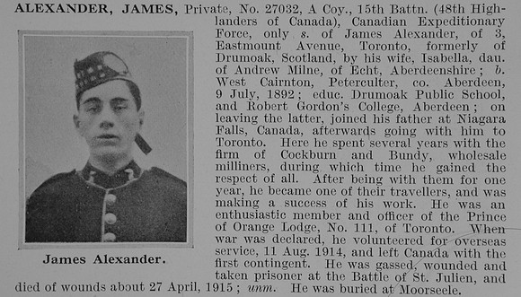 Alexander J Pte 27032 15th CEF Obit