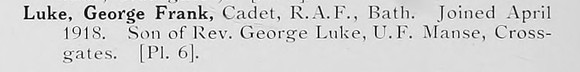Luke G F Cadet Royal Air Force Photo Available Plate 6