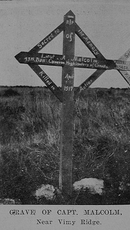 Malcolm A Lt 43rd Canadian Infantry (Manitoba Regiment) Grave The Sword Of The North Highland Memories Of The Great War - Dugald MacEchern