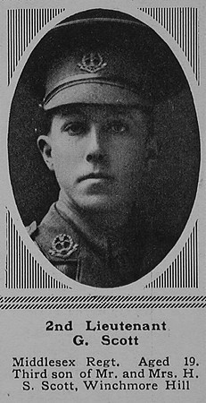 Scott G 2nd Lt 2nd Middlesex Regiment The Sphere 23rd Sep 1916