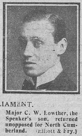 Lowther C W Major Westmorland Cumberland Yeomanry The Graphic 6th Dec 1918