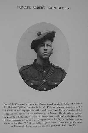 Gould R J Pte Kings Own Scottish Borderers Northern Assurance Co Record Of Service