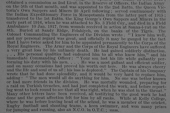Willson F J 2nd Lt Indian Army Obit Part 2 De Ruvignys Roll Of Honour Vol 3