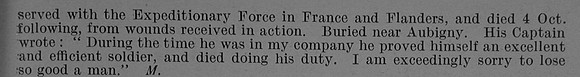 Spriggs F W Pte 15th London Regiment Obit Part 2 De Ruvignys Roll Of Honour Vol 4