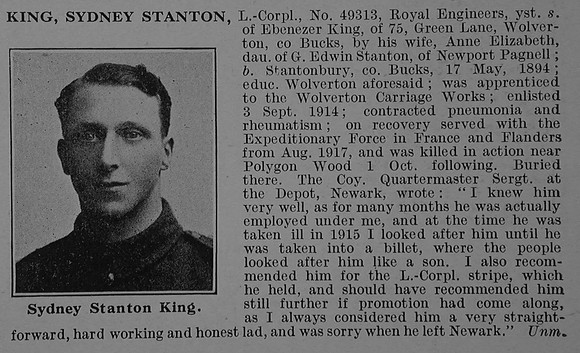 King S S L/Cpl 49313 Royal Engineers Obit De Ruvignys Roll Of Honour Vol 4