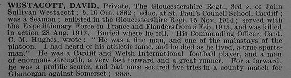 Westacott D Pte 15529 6th Gloucestershire Regiment Obit De Ruvignys Roll Of Honour Vol 4