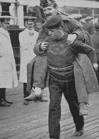 A Wounded Highlander Being Caried By A SE And CR Porter