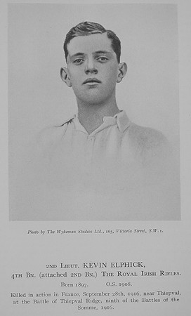 Elphick K 2nd Lt 2nd Royal Irish Rifles