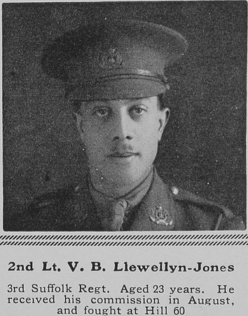 Llewellyn-Jones V B 2nd Lt 3rd Suffolk Regiment The Sphere 26th Jun 1915