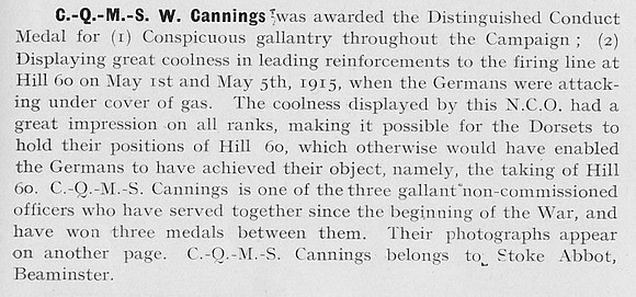 Cannings W CQMS DCM Dorset Regiment 1